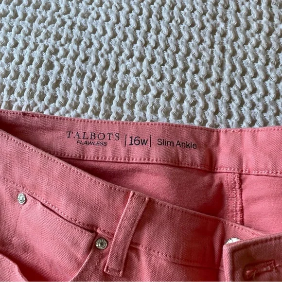 Talbots Women's Slim Ankle Pink Jeans size 16w - Picture 2 of 3